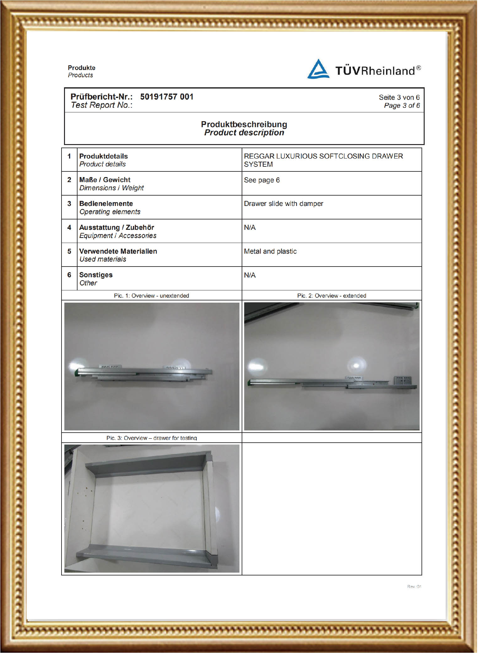 Reggar Drawer System Test Report — Reggar D-Box Drawer(3)